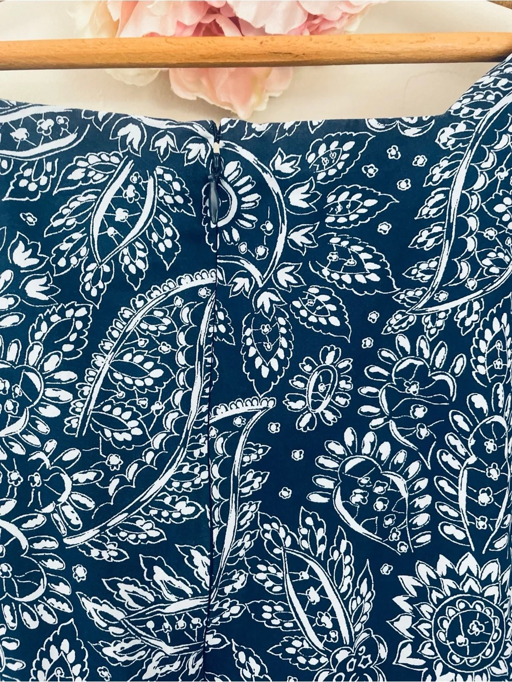 Madewell Poplin Puff-Sleeve Tiered Babydoll Dress Paisley Garden Blue White 6